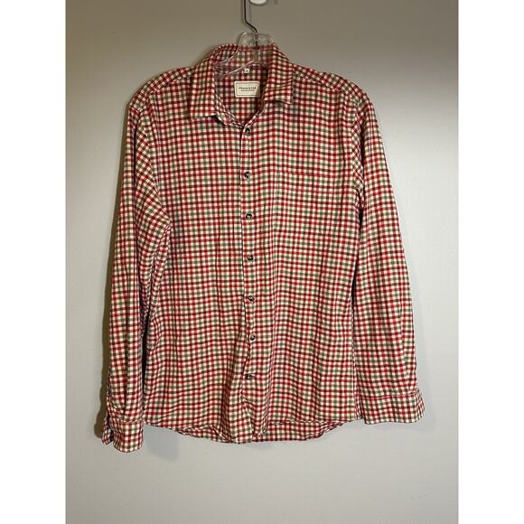 Frank & Oak‎ Women’s Button Down Shirt S Red Check $119 Woven Lightweight - Picture 1 of 9
